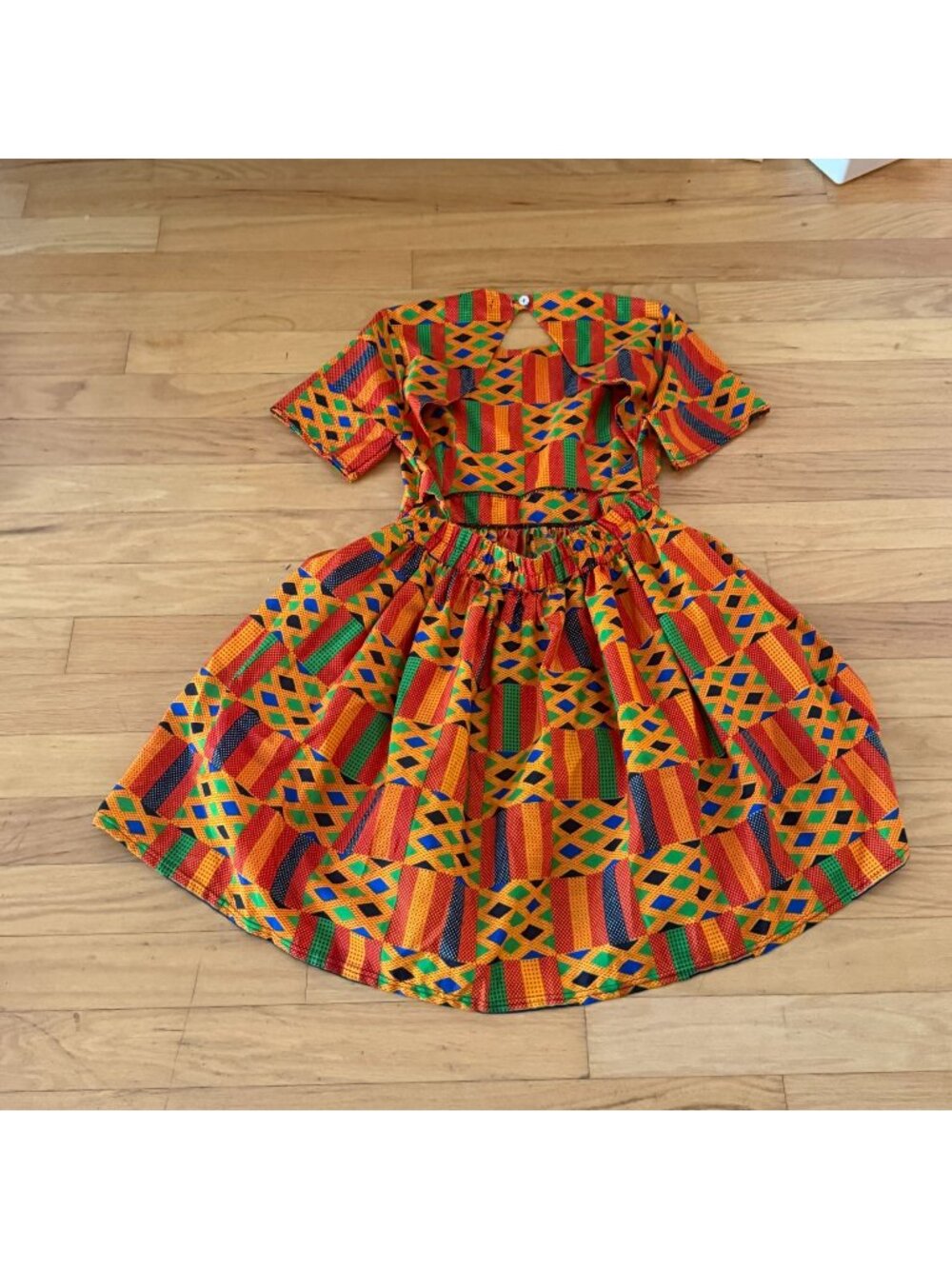 Grass Fields Women's 12 Colorful Paneled Flared Keyhole Dress